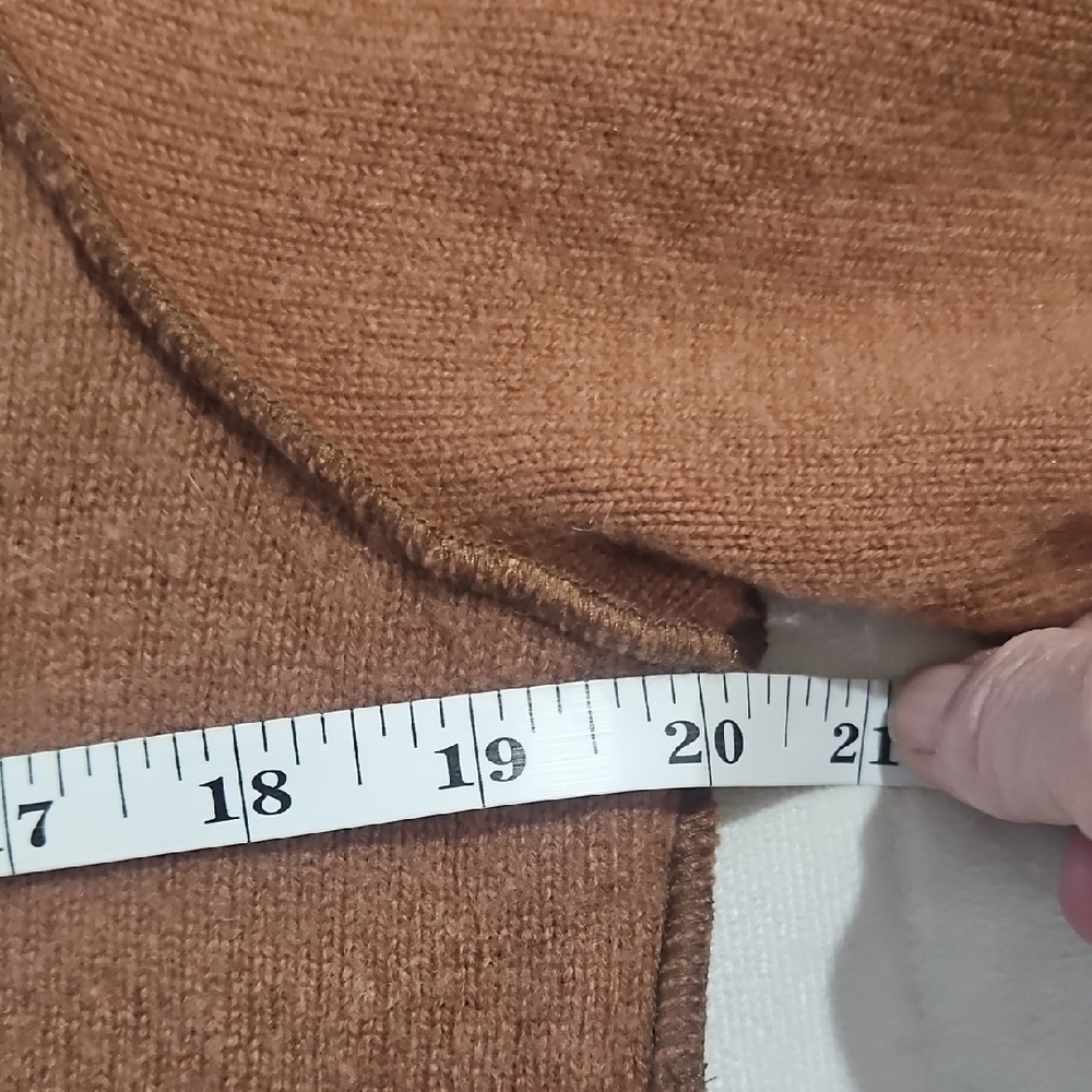 Vintage Claudette Cashmere Brown Cardigan with Faux Fur Trim size Medium - Picture 6 of 11